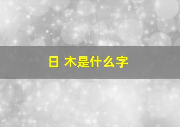 日 木是什么字